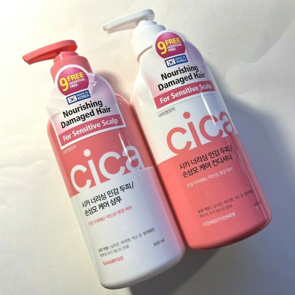 Lot 2x Korean New Derma & More Cica Nourishing Shampoo + Conditioner 20oz 600ml - Picture 2 of 4